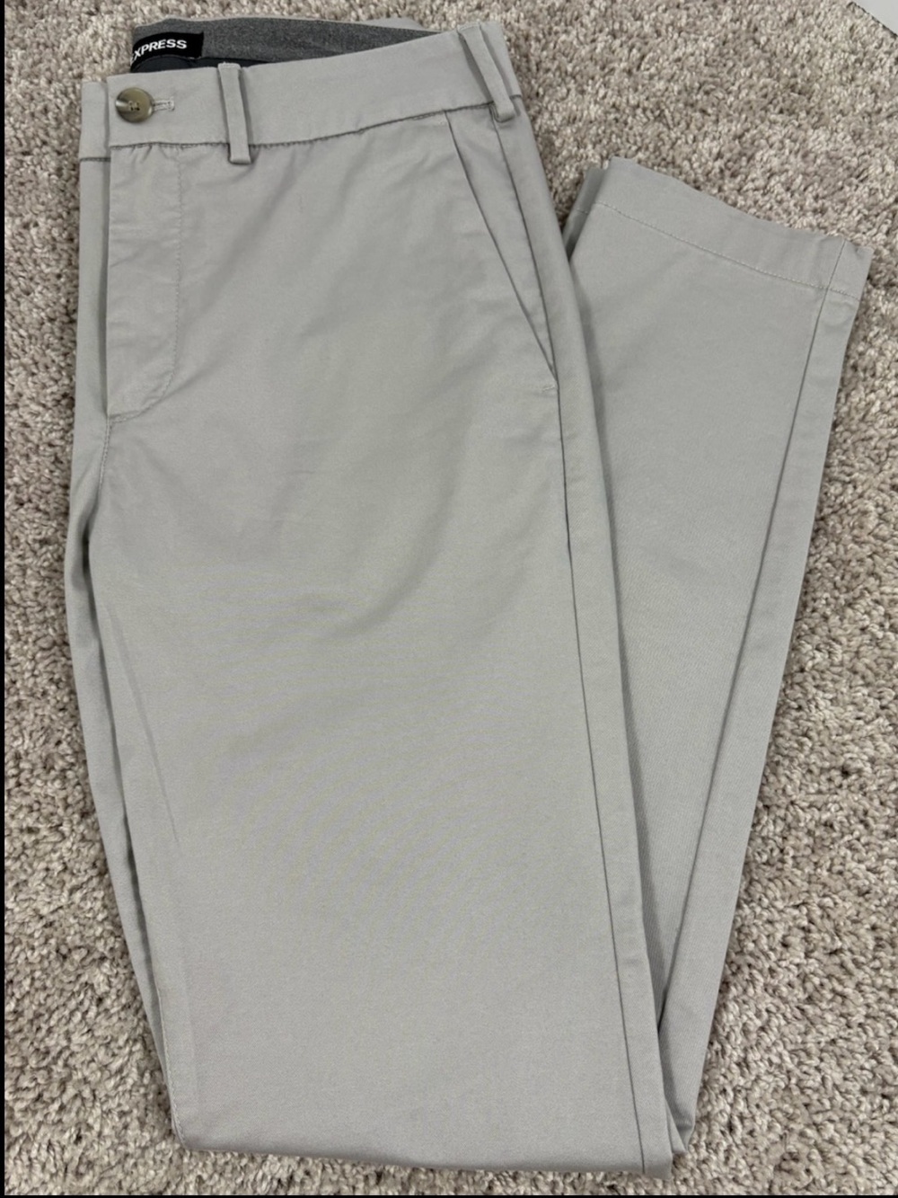 Express Light Gray Slim Chinos